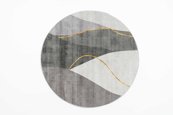 Round carpet NOVO Strado modern delicate gray pattern for living room Grey Echo 90x90 cm