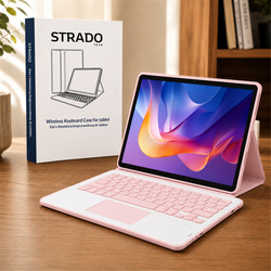 Puzdro s klávesnicou Bluetooth na Redmi Pad 2 11 2025, ružové - ochranné so stojanom, prístup k portom a tlačidlám