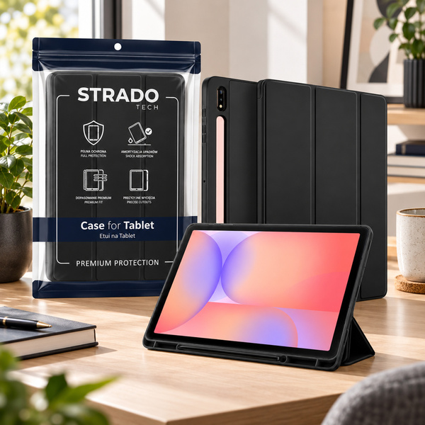 Etui do Galaxy Tab S10 Lite 10.9/S10 FE/S9 FE/ S9/ S8 z miejscem na rysik - czarne