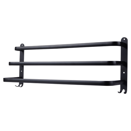 Wieszak na ręczniki aluminiowy czarny 60 cm