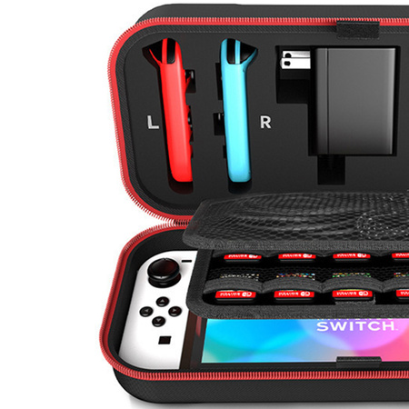 Puzdro cestovné kufrík taška na Nintendo Switch 1, červené - ochranné so stojanom, prístup k portom a tlačidlám