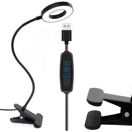 LED desk lamp with clip - DML5 - Black
