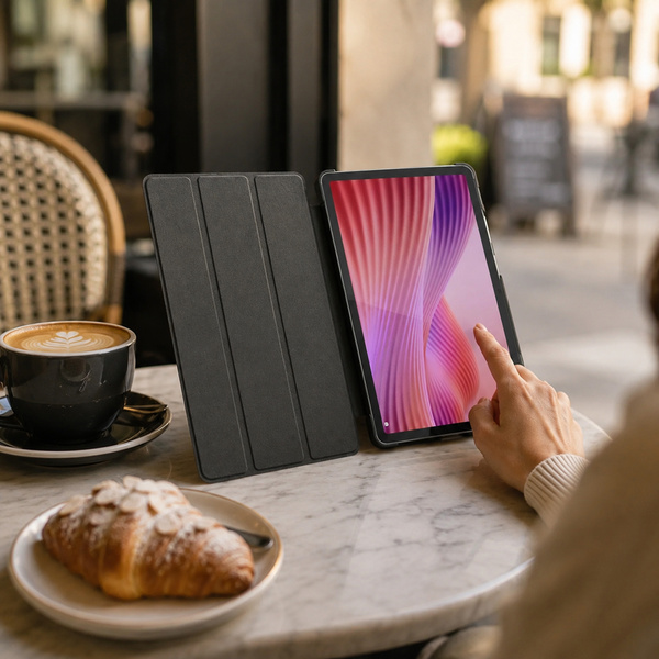 Etui Smart do Lenovo Tab One 8.7 2025 TB305FU TB305XU, ochronne z podstawką - czarne