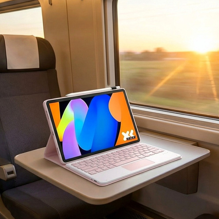 Etui z klawiaturą do Lenovo Idea Tab 11 2025, różowe - ochronne z podstawką