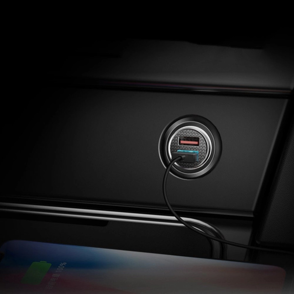 Baseus Circular inteligentná nabíjačka automobilová 2x USB QC3.0 Quick Charge 3.0 Scp Afc 30W
