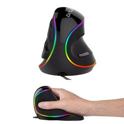 Ergonomic Computer Mouse - Delux M618 RGB Black
