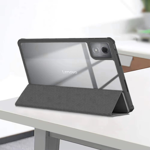 Puzdro Clear Pencil na Lenovo K11 Plus, čierne - ochranné so stojanom, prístup k portom a tlačidlám