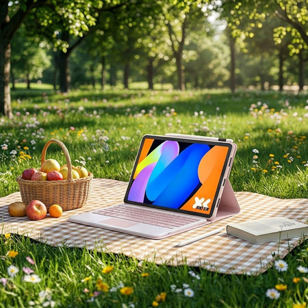 Etui z klawiaturą do Lenovo Idea Tab 11 2025, różowe - ochronne z podstawką