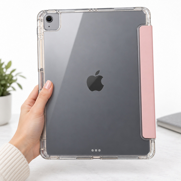 Etui Hard Crystal do Apple iPad Air 13 M4 M3 M2 2026/ 25/ 24 gen 8/ 7 z klapką - różowe