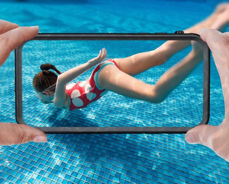 Etui wodoodporne 360 IP68 do iPhone 12 Mini pasek opaska czarne, czarne