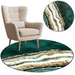 Round carpet NOVO Strado modern for living room marble pattern velvet GoldBank 200x200 cm