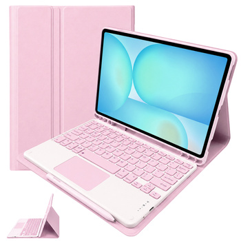 Etui z klawiaturą Bluetooth do Samsung Galaxy Tab S7 / S8 / S9 / S9FE / S10FE / S10 Lite, różowe - ochronne