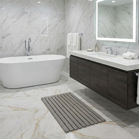 Mata łazienkowa antypoślizgowa do łazienki do wanny pod prysznic 43x61cm (Szara)