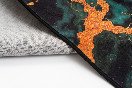 Dywan NOVO Strado nowoczesny do salonu marmurowy wzór velvet Malachit 200x200