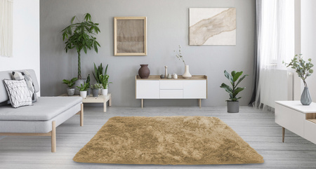 Shaggy Strado room carpet 160x230 CappuccinoCamel (Light brown)