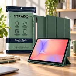 Etui do Galaxy Tab S10 Lite 10.9/S10 FE/S9 FE/ S9/ S8 z miejscem na rysik - zielone