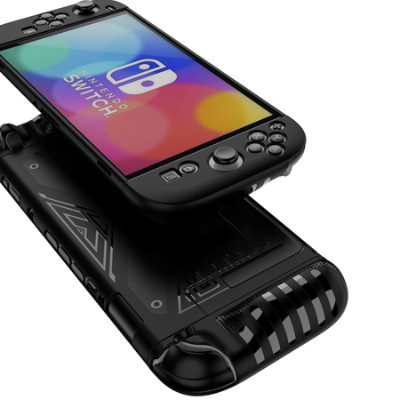 Puzdro na Nintendo Switch 2 2025 silikónové Kickstand 3-dielne, čierne - ochranné so stojanom