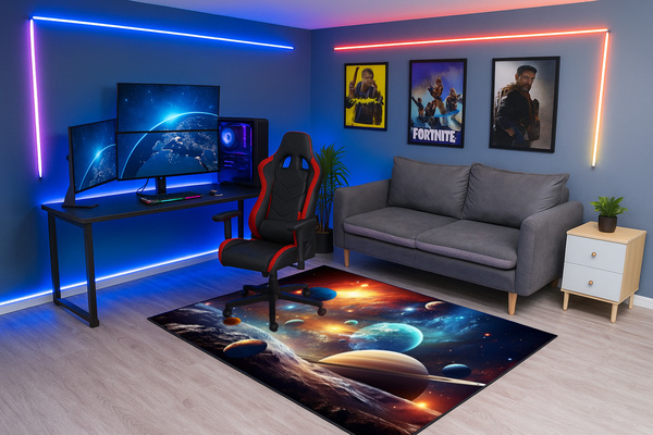3D gaming carpet Strado Cosmos 120x170 cm planets stars galaxies