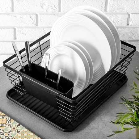 Dish Drainer Rack Black 36x30x14,5 cm