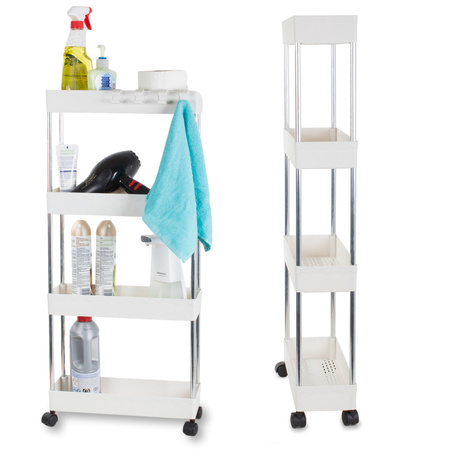 Bathroom shelf kitchen cupboard on wheels bookcase