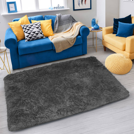 Shaggy Strado room carpet 200x290 GreyNight (Dark grey)