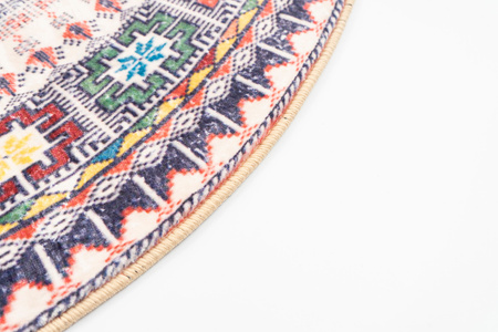 Dywan okrągły NOVO Strado nowoczesny beżowy deliktany wzór do salonu Orientalny 150x150 cm