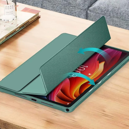 Etui z klapką Clear do Lenovo Tab K11 Plus 11.45 / Lenovo K11 Plus, zielone - ochronne z podstawką