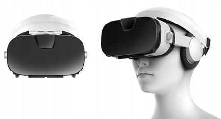 Okulary gogle VR 3D 360° Fiit 3F ze słuchawkami do telefonu Android iOS