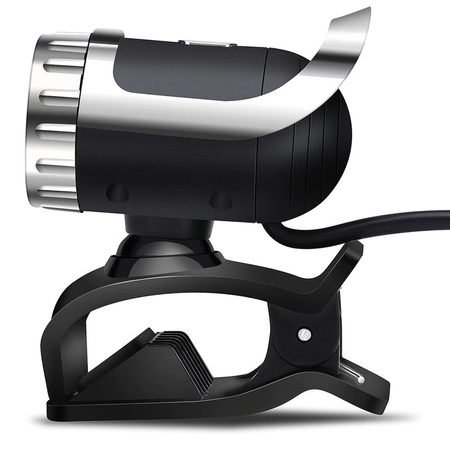 Kamera internetowa mikrofon do lekcji pracy video PC laptop A859 z uchwytem, czarna