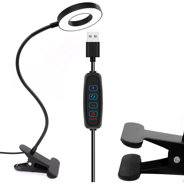 Lampa stolová LED z klipom DML5, čierny