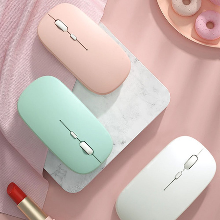Myszka Bezprzewodowa mysz komputerowa Bluetooth 2.4G Sensor Optyczny, biała