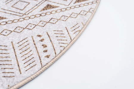 Round carpet NOVO Strado modern beige oriental pattern for living room Sahara 200x200 cm
