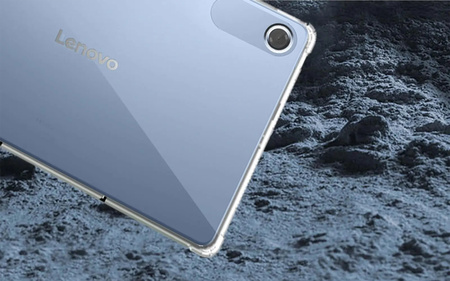 Puzdro Silikónové na Lenovo Tab 10.1 2025, priehľadné - ochranné so stojanom, prístup k portom a tlačidlám