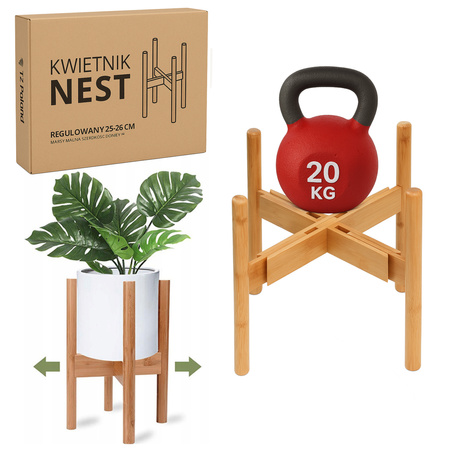 Stojan na kvety stojaci Nastaviteľný 25-36 drevený stojan na kvety rastliny Nest