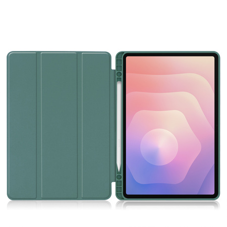 Etui Smart Pencil do Samsung Galaxy Tab S11 11 SM SMX736 z klapką, zielone - ochronne