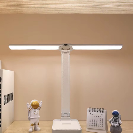 Lampa stolová LED Kresliarska školská na stôl s držiakom na telefón, biela