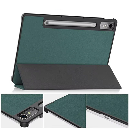 Puzdro Smart Case na Lenovo Tab P12 12.7 TB370 2023 / Tab P12 TB370, zelené - ochranné so stojanom