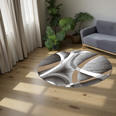 Round carpet NOVO Strado modern torte pattern for living room Melodia 120x120 cm