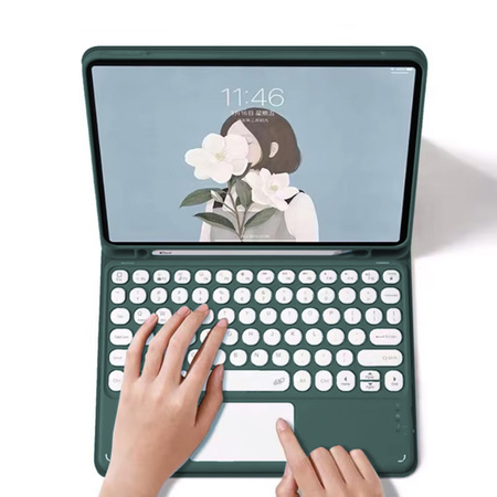 Bluetooth touchpad keyboard case for iPad Pro 11 Gen5 (Green)