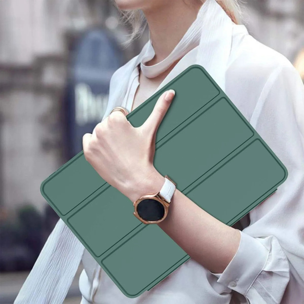 Etui Smart Pencil do iPad Air 11 M4 M3 M2, 2026/ 25/ 24, gen. 8/ 7/ 6, zielone - ochronne z podstawką