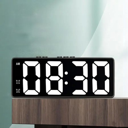 Budík hodiny elektronický digitálny LED 24h hlasný budík driemanie teplota, čierny