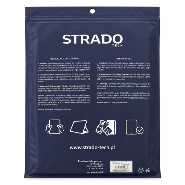 Etui Smart Case do Galaxy Tab S10 Lite 10.9/ S10 FE/ S9 FE/ S9/ S8 - różowe