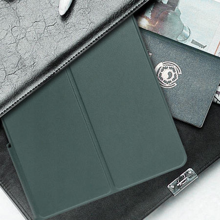 Puzdro Smart Case na Lenovo Tab Plus, tmavozelené - ochranné so stojanom