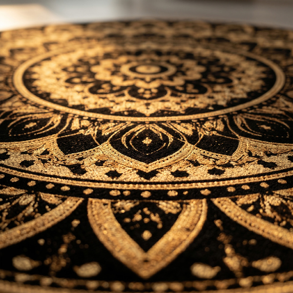 Dywan okrągły Mandala do salonu 200x200 orientalny NOVO antypoślizgowy