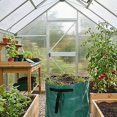 Worek kosz ogrodowy z uchwytami mocny na odpady liście trawę gałęzie 175L