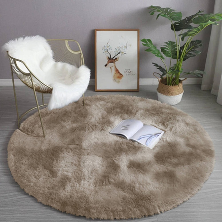 Shaggy Ombre Strado Round Carpet 120x120 OmbreCamel (Beige)