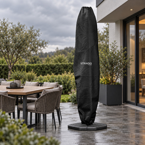 Pokrowiec na parasol ogrodowy 265x70 cm wodoodporny czarny
