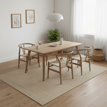 Dywan 140x200 do salonu pętelkowy duży japandi nowoczesny ciężki gruby POLO, beżowy