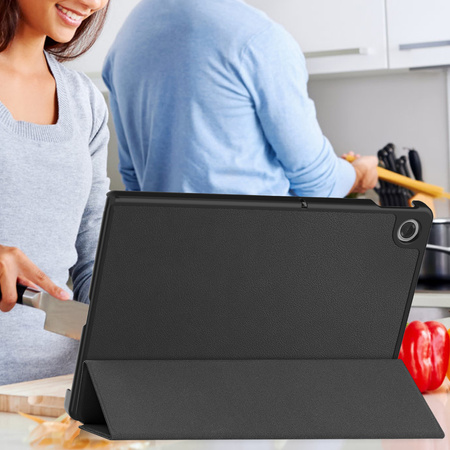 Puzdro Smart na Lenovo Tab 10.1 2025 s klapkou / Lenovo Tab, čierne - ochranné so stojanom