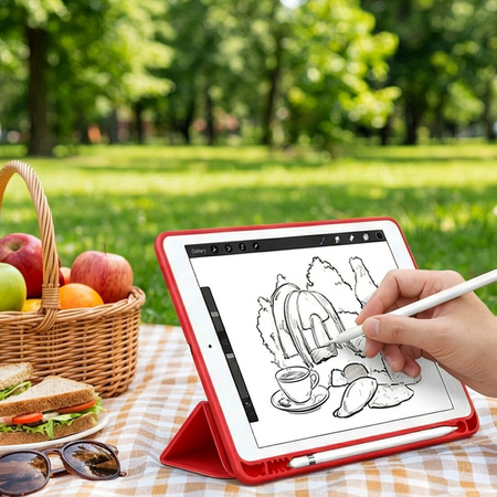 Puzdro Smart case na Apple iPad Mini 4 5 2015 / 2019 s klapkou wake up sleep / Apple iPad Mini 4 / Apple iPad Mini 5, červené - ochranné
